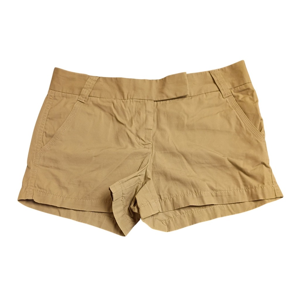 J.Crew Classic Twill Chino Shorts Womens 8 Khaki Tan City Fit Low Rise Cotton